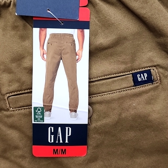 GAP Men's Joggers Casual Tan Cotton Blend Stretch Size Medium - Picture 10 of 13
